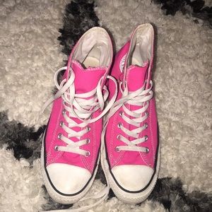 Pink high top converse